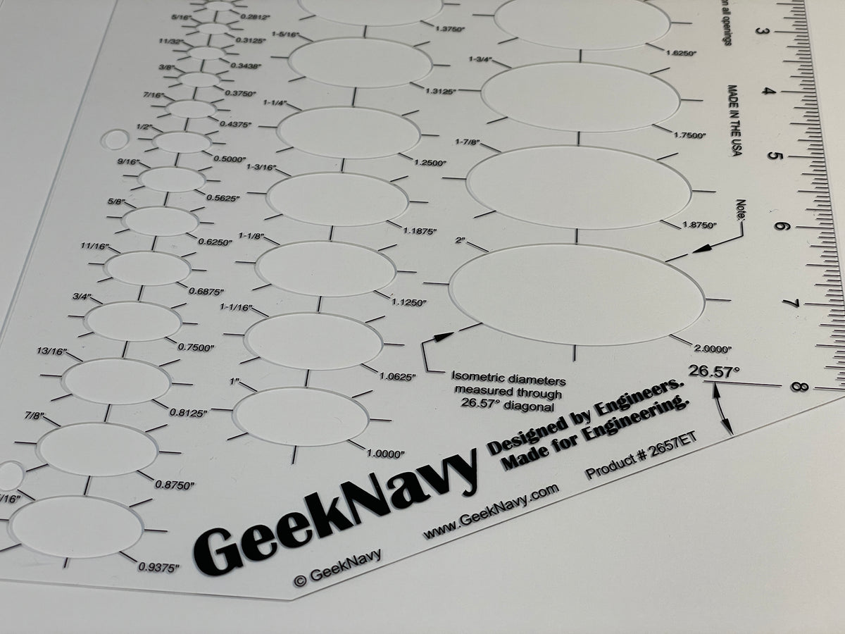 GeekNavy 26.57 Degree Isometric Ellipse Template