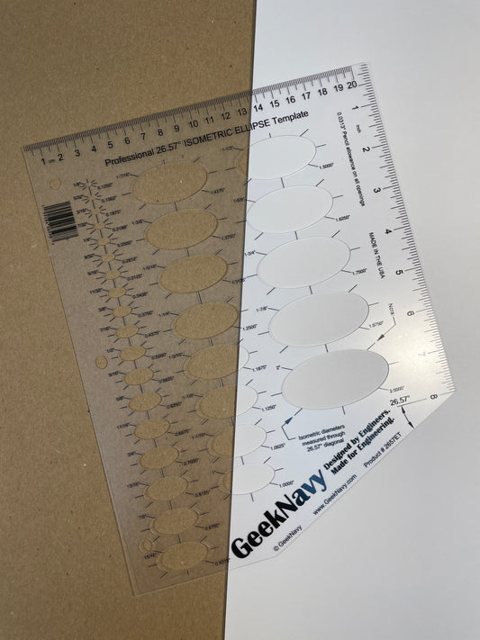 GeekNavy 26.57 Degree Isometric Ellipse Template