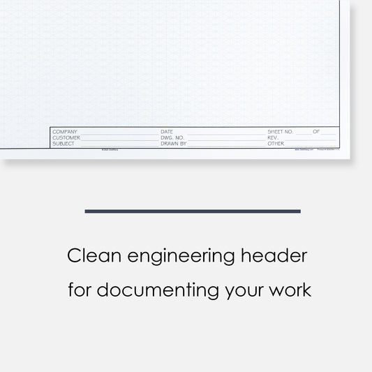 Loose Leaf GeekNavy Isometric Grid Graph Paper, 11″ x 17″ Landscape - 100 Sheets