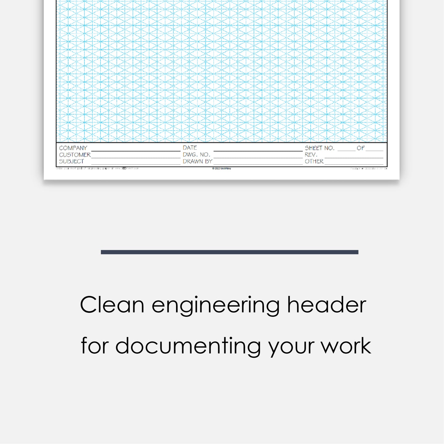 GeekNavy Isometric Grid Graph Paper Pad, 11" x 17" Portrait