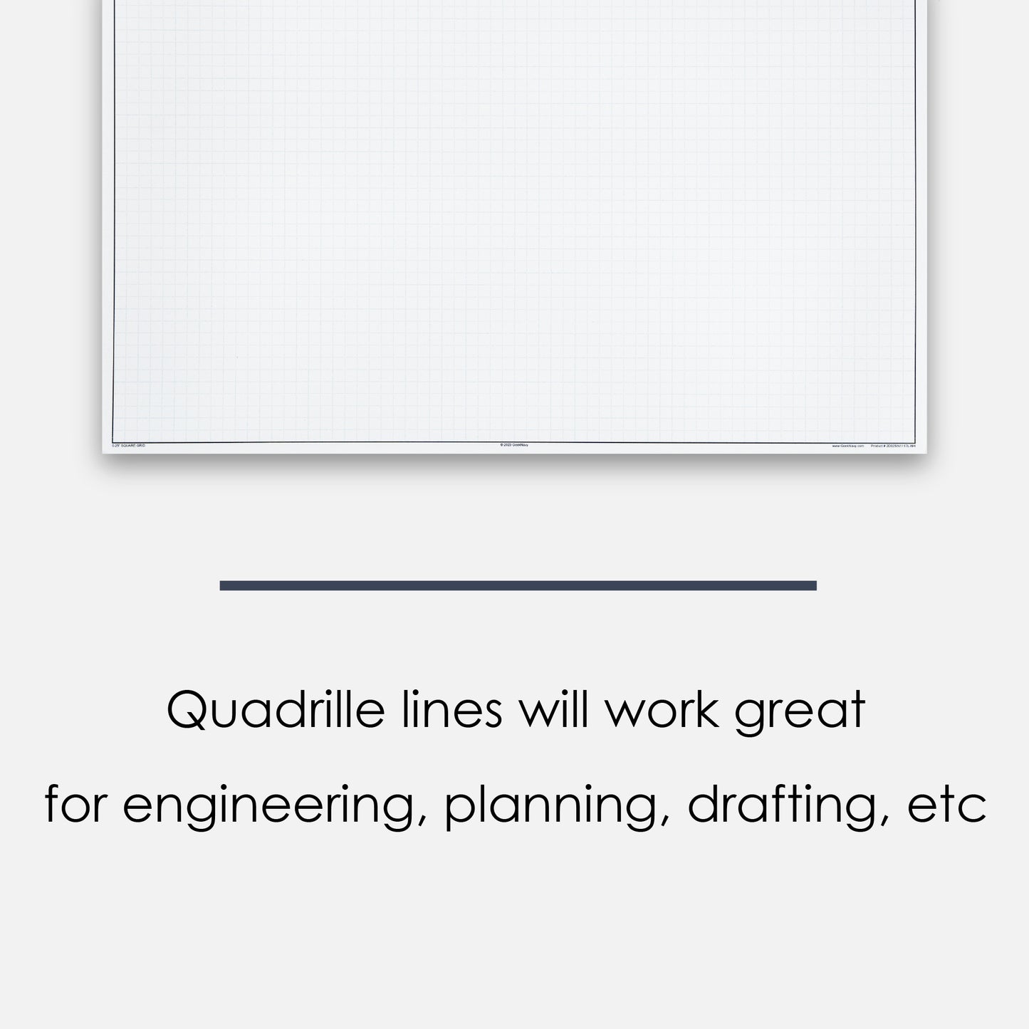 GeekNavy Quadrille Graph Paper Pad, 11″ x 17″ Landscape