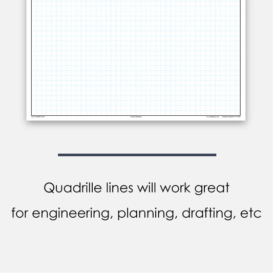 Loose Leaf GeekNavy Quadrille Graph Paper Pad, 11″ x 17″ Portrait - 100 Sheets