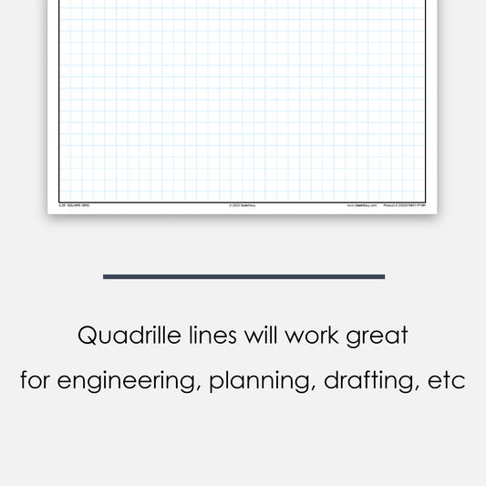 Loose Leaf GeekNavy Quadrille Graph Paper Pad, 8.5″ x 11″ Portrait - 200 Sheets