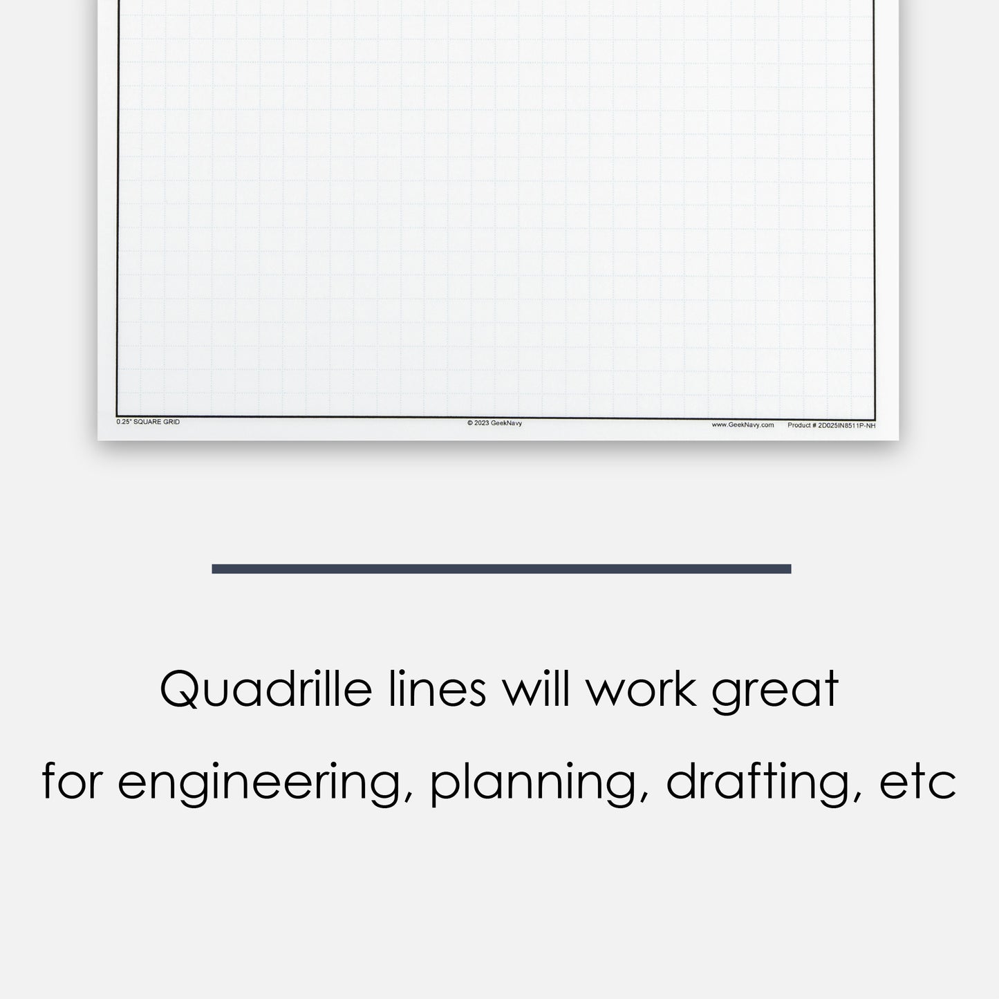 GeekNavy Quadrille Graph Paper Pad, 8.5" x 11" Portrait