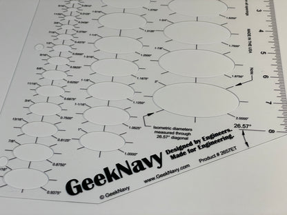 GeekNavy 26.57 Degree Isometric Ellipse Template