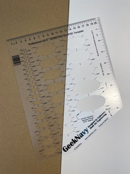 GeekNavy 26.57 Degree Isometric Ellipse Template
