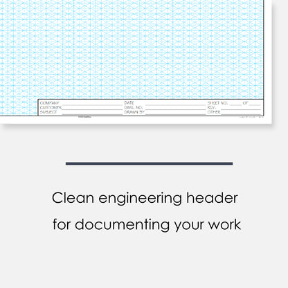 CUSTOM LOGO - GeekNavy Isometric Grid Graph Paper Pad, 11″ x 17″ Landscape