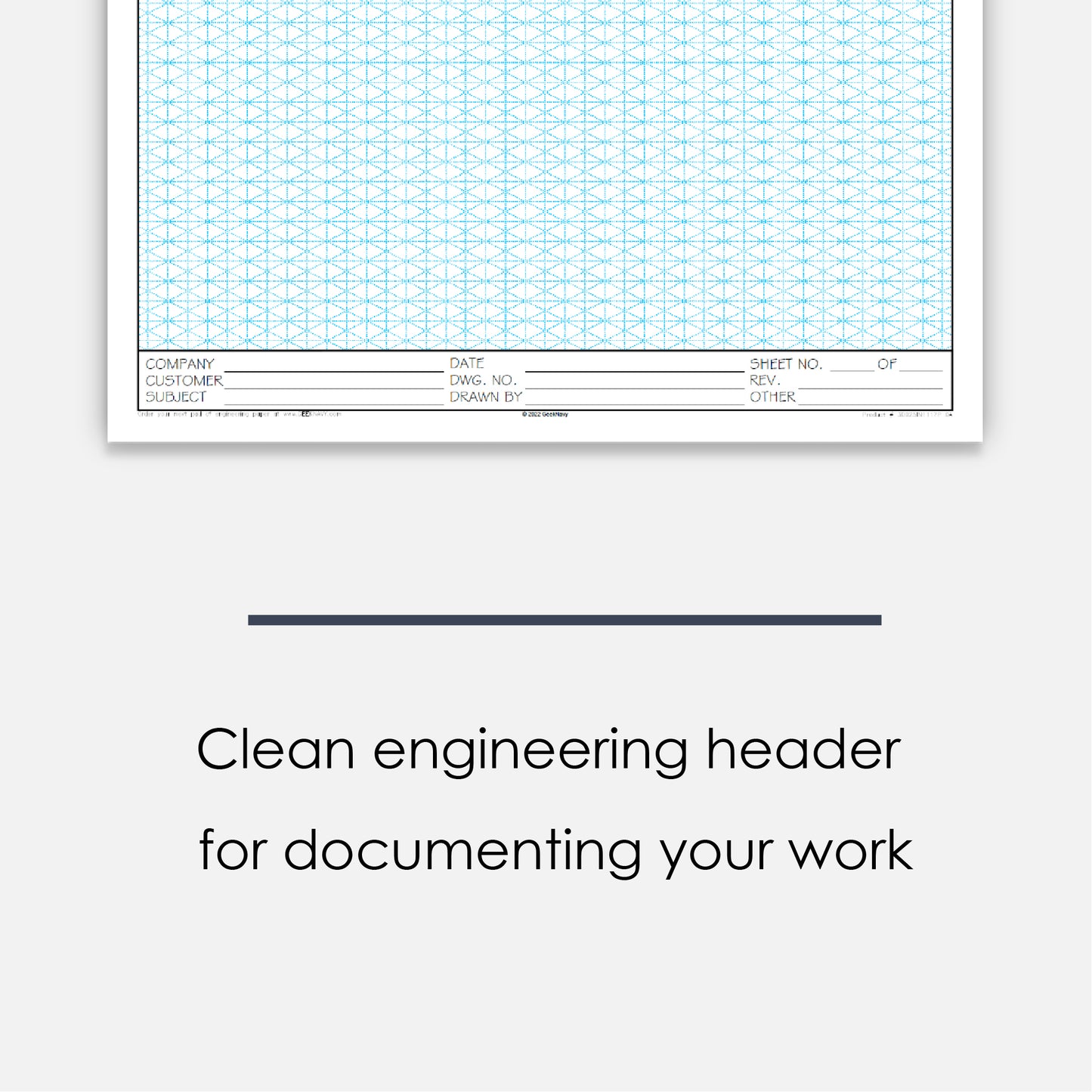 GeekNavy Isometric Grid Graph Paper Pad, 11″ x 17″ Portrait