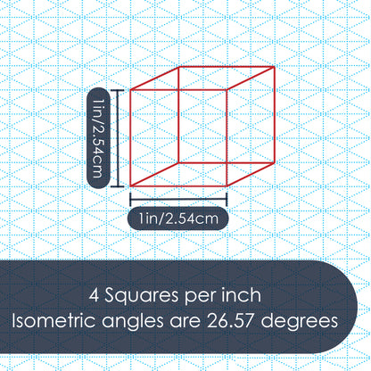 GeekNavy Isometric Grid Graph Paper Pad, 11″ x 17″ Portrait