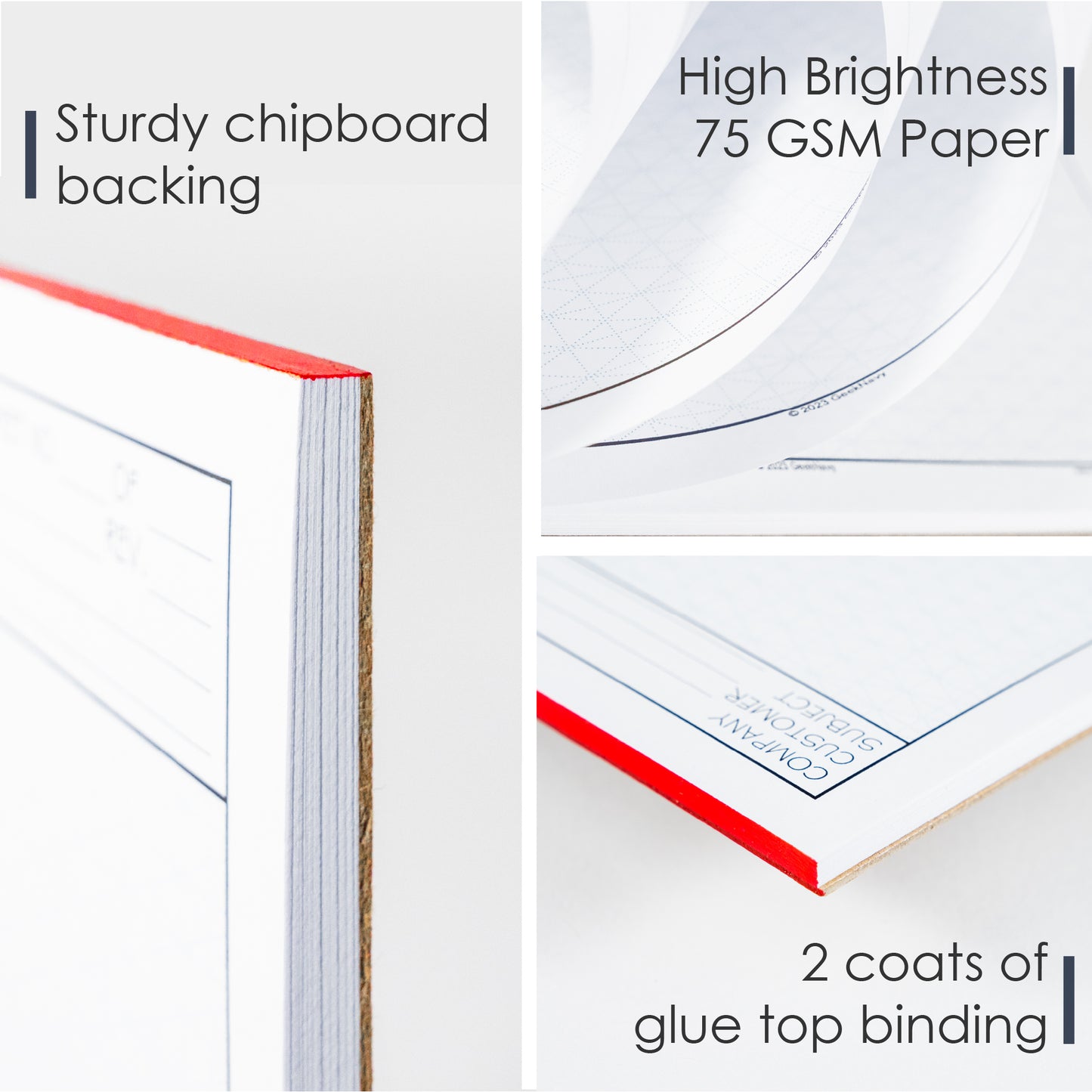 CUSTOM LOGO - GeekNavy Isometric Grid Graph Paper Pad, 8.5″ x 11″ Landscape
