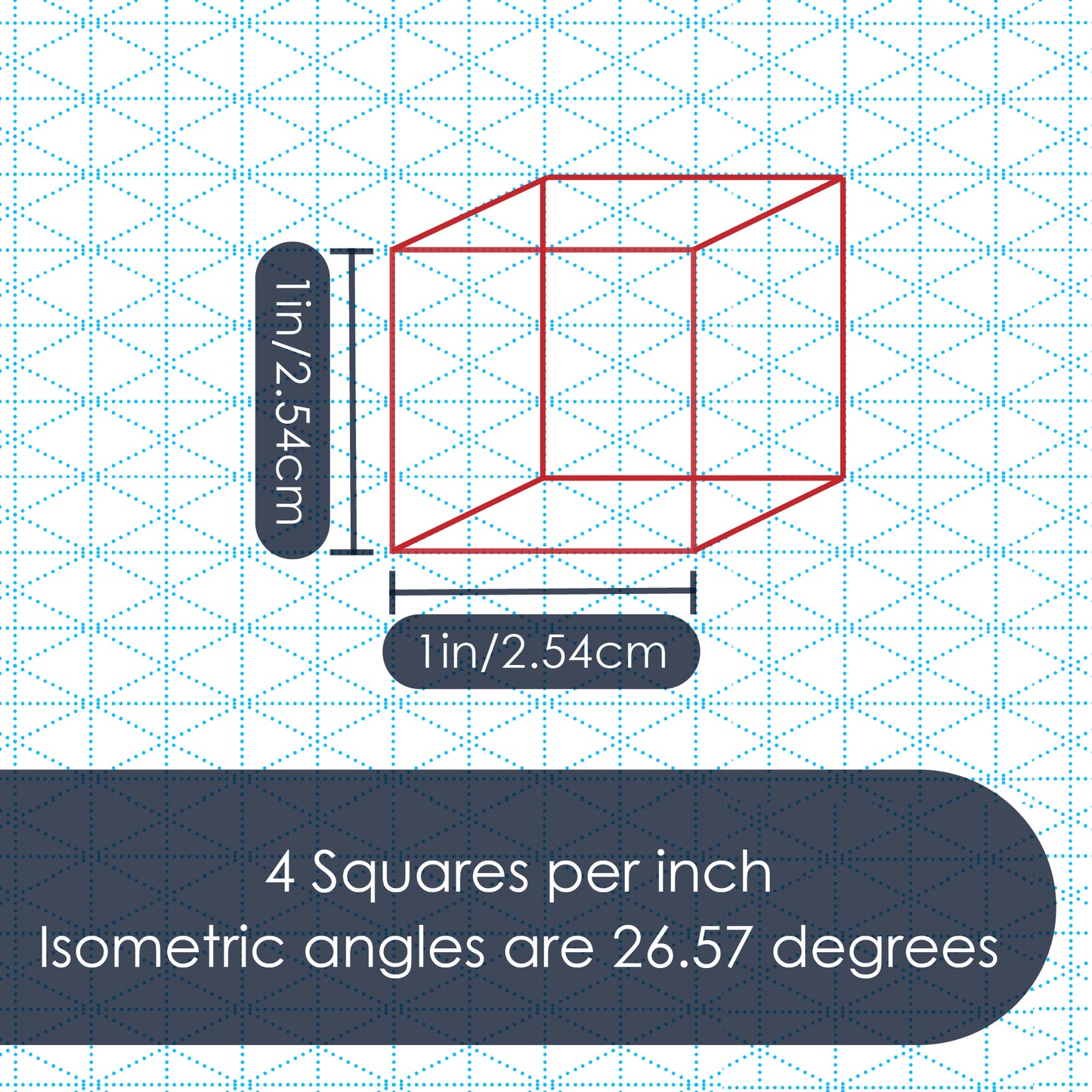 GeekNavy Isometric Grid Graph Paper Pad, 8.5″ x 11″ Portrait