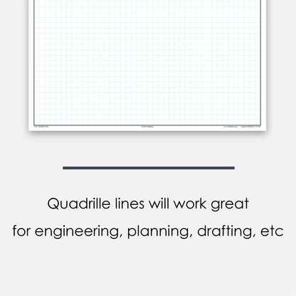 GeekNavy Quadrille Graph Paper Pad, 11″ x 17″ Portrait