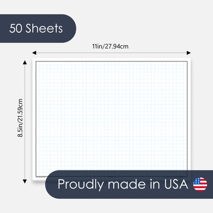 GeekNavy Quadrille Graph Paper Pad, 8.5″ x 11″ Landscape