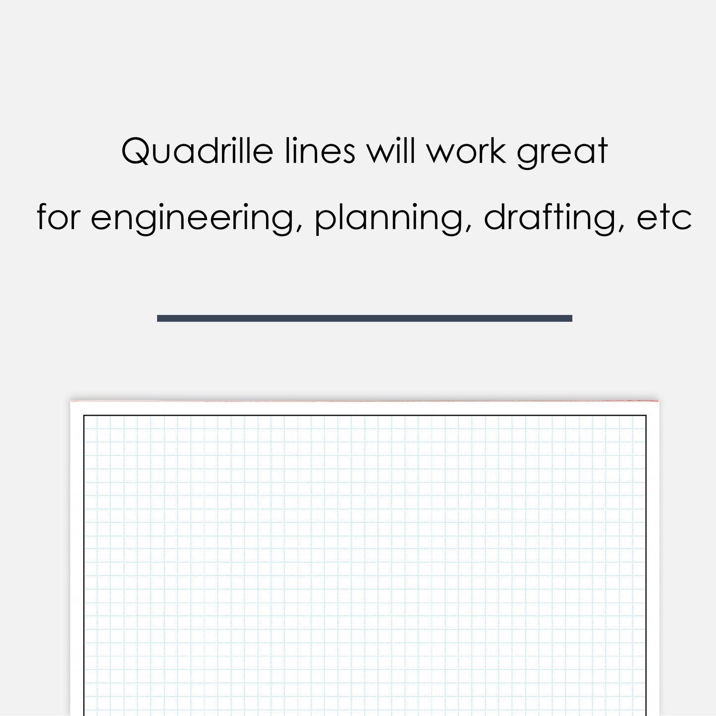 GeekNavy Quadrille Graph Paper Pad, 8.5″ x 11″ Landscape